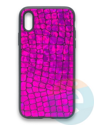 Накладка силиконовая Fantastic Skin блестящая для Apple iPhone X/Xs фиолетовая - фото 36496