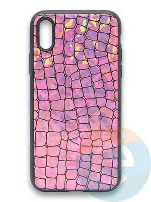 Накладка силиконовая Fantastic Skin блестящая для Apple iPhone X/Xs розовая - фото 36499
