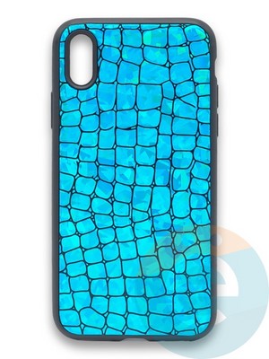 Накладка силиконовая Fantastic Skin блестящая для Apple iPhone X/Xs бирюзовая - фото 36500