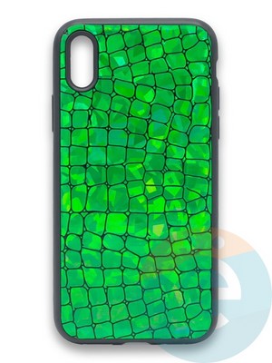 Накладка силиконовая Fantastic Skin блестящая для Apple iPhone X/Xs зеленая - фото 36502