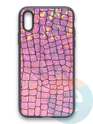 Накладка силиконовая Fantastic Skin блестящая для Apple iPhone Xs Max розовая - фото 36508