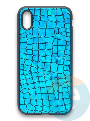 Накладка силиконовая Fantastic Skin блестящая для Apple iPhone Xs Max бирюзовая - фото 36509