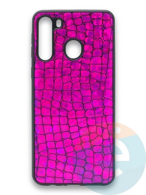 Накладка силиконовая Fantastic Skin блестящая для Samsung Galaxy A21 фиолетовая - фото 36586
