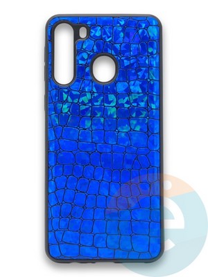 Накладка силиконовая Fantastic Skin блестящая для Samsung Galaxy A21 синяя - фото 36587