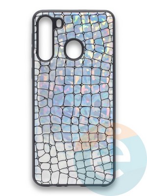 Накладка силиконовая Fantastic Skin блестящая для Samsung Galaxy A21 серебристая - фото 36588