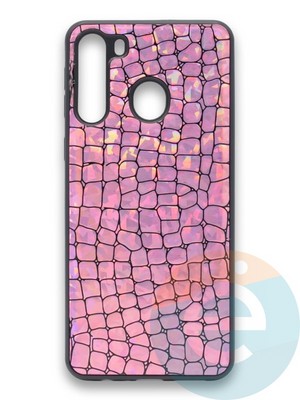 Накладка силиконовая Fantastic Skin блестящая для Samsung Galaxy A21 розовая - фото 36589