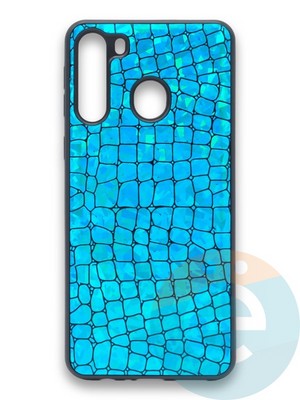 Накладка силиконовая Fantastic Skin блестящая для Samsung Galaxy A21 бирюзовая - фото 36590