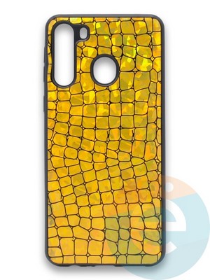 Накладка силиконовая Fantastic Skin блестящая для Samsung Galaxy A21 золотистая - фото 36591