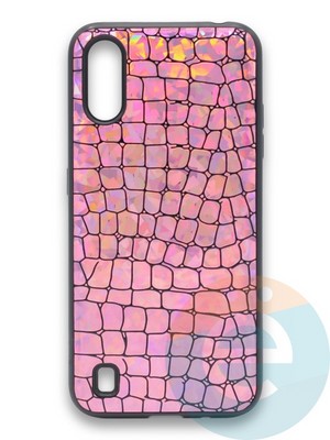Накладка силиконовая Fantastic Skin блестящая для Samsung Galaxy A01 розовая - фото 36598