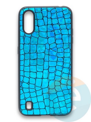 Накладка силиконовая Fantastic Skin блестящая для Samsung Galaxy A01 бирюзовая - фото 36599