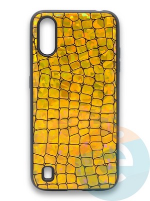Накладка силиконовая Fantastic Skin блестящая для Samsung Galaxy A01 золотистая - фото 36600