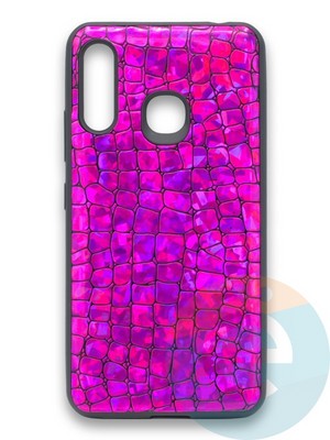Накладка силиконовая Fantastic Skin блестящая для Samsung Galaxy A70E фиолетовая - фото 36613