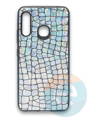 Накладка силиконовая Fantastic Skin блестящая для Samsung Galaxy A70E серебристая - фото 36615