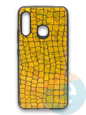 Накладка силиконовая Fantastic Skin блестящая для Samsung Galaxy A70E золотистая - фото 36618