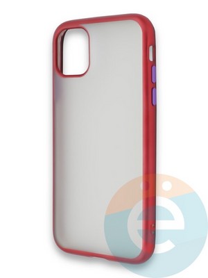 Накладка силиконовая матовая с перламутровой окантовкой для Apple IPhone 11 красная - фото 36671