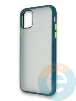 Накладка силиконовая матовая с перламутровой окантовкой для Apple IPhone 11 зеленая - фото 36672