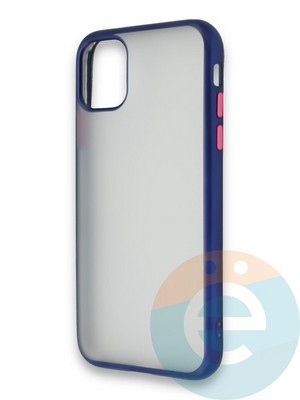 Накладка силиконовая матовая с перламутровой окантовкой для Apple IPhone 11 синяя - фото 36674