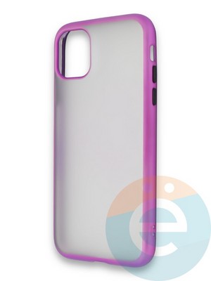 Накладка силиконовая матовая с перламутровой окантовкой для Apple IPhone 11 фиолетовая - фото 36675