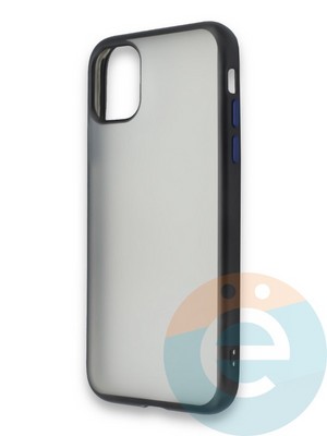 Накладка силиконовая матовая с перламутровой окантовкой для Apple IPhone 11 черная - фото 36676