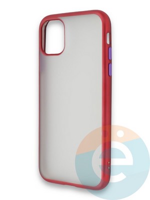 Накладка силиконовая матовая с перламутровой окантовкой для Apple IPhone 11 Pro Max красная - фото 36677