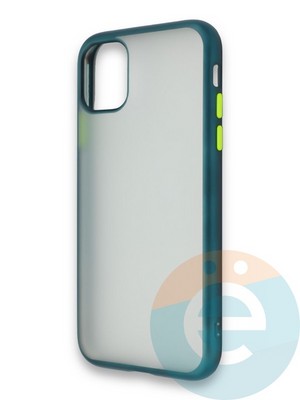 Накладка силиконовая матовая с перламутровой окантовкой для Apple IPhone 11 Pro Max зеленая - фото 36678