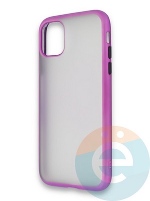Накладка силиконовая матовая с перламутровой окантовкой для Apple IPhone 11 Pro Max фиолетовая - фото 36681