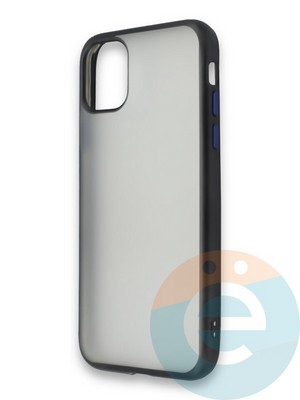 Накладка силиконовая матовая с перламутровой окантовкой для Apple IPhone 11 Pro Max черная - фото 36682