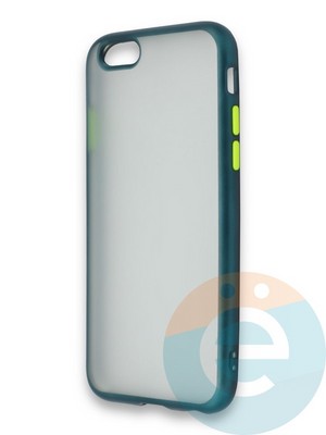 Накладка силиконовая матовая с перламутровой окантовкой для Apple IPhone 6/6S зеленая - фото 36690