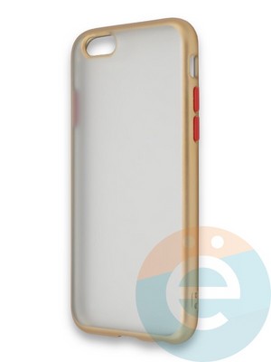 Накладка силиконовая матовая с перламутровой окантовкой для Apple IPhone 6/6S золотистая - фото 36691