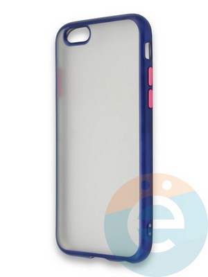 Накладка силиконовая матовая с перламутровой окантовкой для Apple IPhone 6/6S синяя - фото 36692