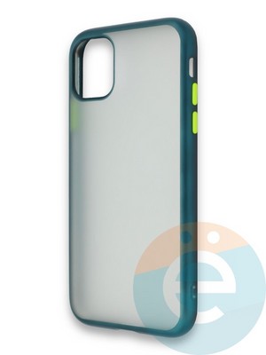 Накладка силиконовая матовая с перламутровой окантовкой для Apple IPhone 11 Pro зеленая - фото 36696