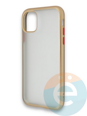 Накладка силиконовая матовая с перламутровой окантовкой для Apple IPhone 11 Pro золотистая - фото 36697