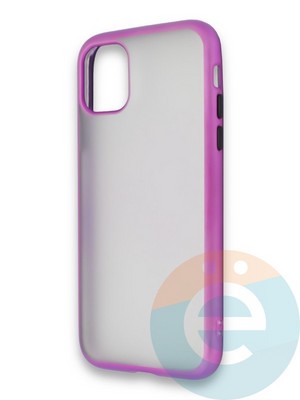Накладка силиконовая матовая с перламутровой окантовкой для Apple IPhone 11 Pro фиолетовая - фото 36699