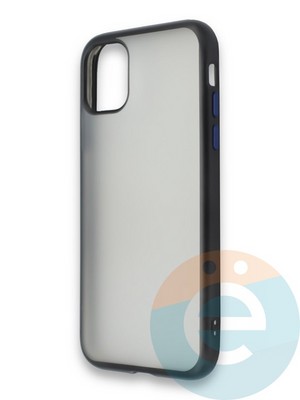 Накладка силиконовая матовая с перламутровой окантовкой для Apple IPhone 11 Pro черная - фото 36700