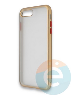 Накладка силиконовая матовая с перламутровой окантовкой для Apple IPhone 7/8/SE2 золотистая - фото 36703