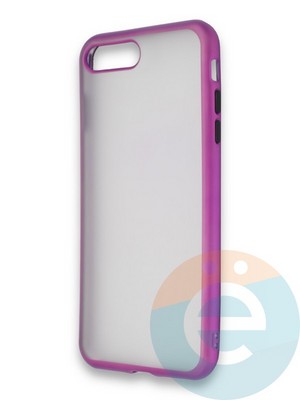Накладка силиконовая матовая с перламутровой окантовкой для Apple IPhone 7 Pus/8 Plus фиолетовая - фото 36711