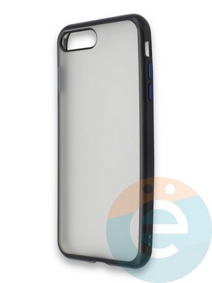 Накладка силиконовая матовая с перламутровой окантовкой для Apple IPhone 7 Pus/8 Plus черная - фото 36712
