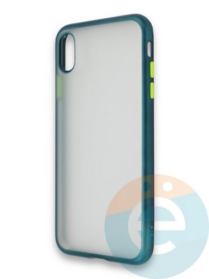 Накладка силиконовая матовая с перламутровой окантовкой для Apple IPhone Xs Max зеленая - фото 36714