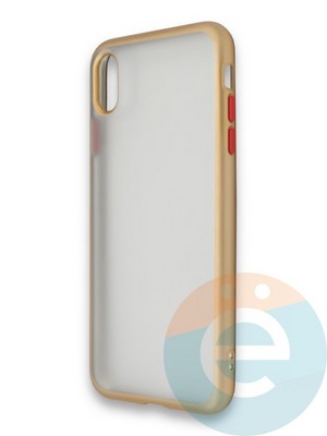 Накладка силиконовая матовая с перламутровой окантовкой для Apple IPhone Xs Max золотистая - фото 36715
