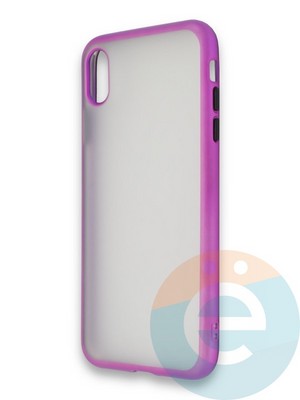 Накладка силиконовая матовая с перламутровой окантовкой для Apple IPhone Xs Max фиолетовая - фото 36717