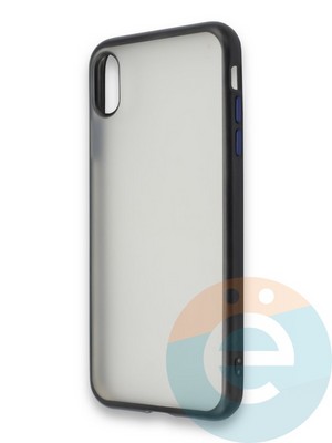 Накладка силиконовая матовая с перламутровой окантовкой для Apple IPhone Xs Max черная - фото 36718