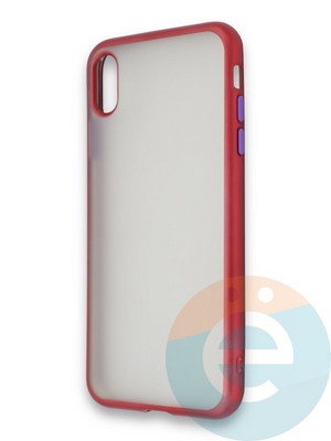 Накладка силиконовая матовая с перламутровой окантовкой для Apple IPhone Xr красная - фото 36719