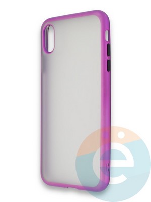 Накладка силиконовая матовая с перламутровой окантовкой для Apple IPhone Xr фиолетовая - фото 36723