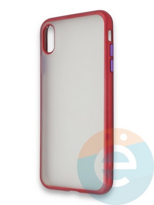Накладка силиконовая матовая с перламутровой окантовкой для Apple IPhone X/Xs красная - фото 36725