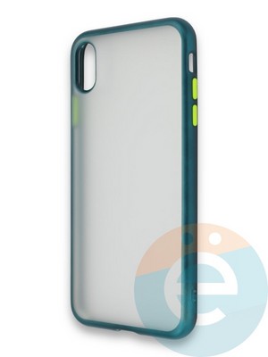Накладка силиконовая матовая с перламутровой окантовкой для Apple IPhone X/Xs зеленая - фото 36726