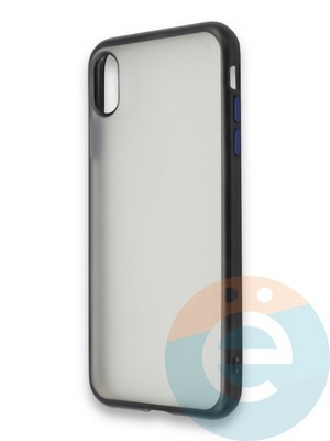 Накладка силиконовая матовая с перламутровой окантовкой для Apple IPhone X/Xs черная - фото 36730