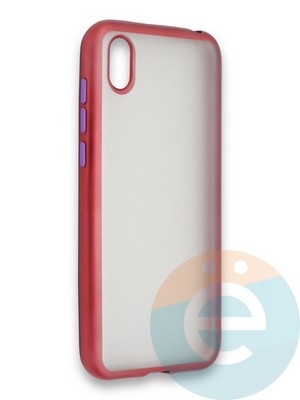 Накладка силиконовая матовая с перламутровой окантовкой для Huawei Y5 2019/8S красная - фото 36731