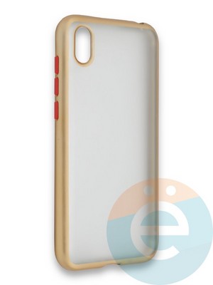 Накладка силиконовая матовая с перламутровой окантовкой для Huawei Y5 2019/8S золотистая - фото 36733
