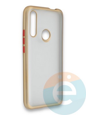 Накладка силиконовая матовая с перламутровой окантовкой для Huawei P Smart Z/Y9 Prime золотистая - фото 36751