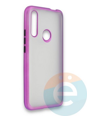 Накладка силиконовая матовая с перламутровой окантовкой для Huawei P Smart Z/Y9 Prime фиолетовая - фото 36753